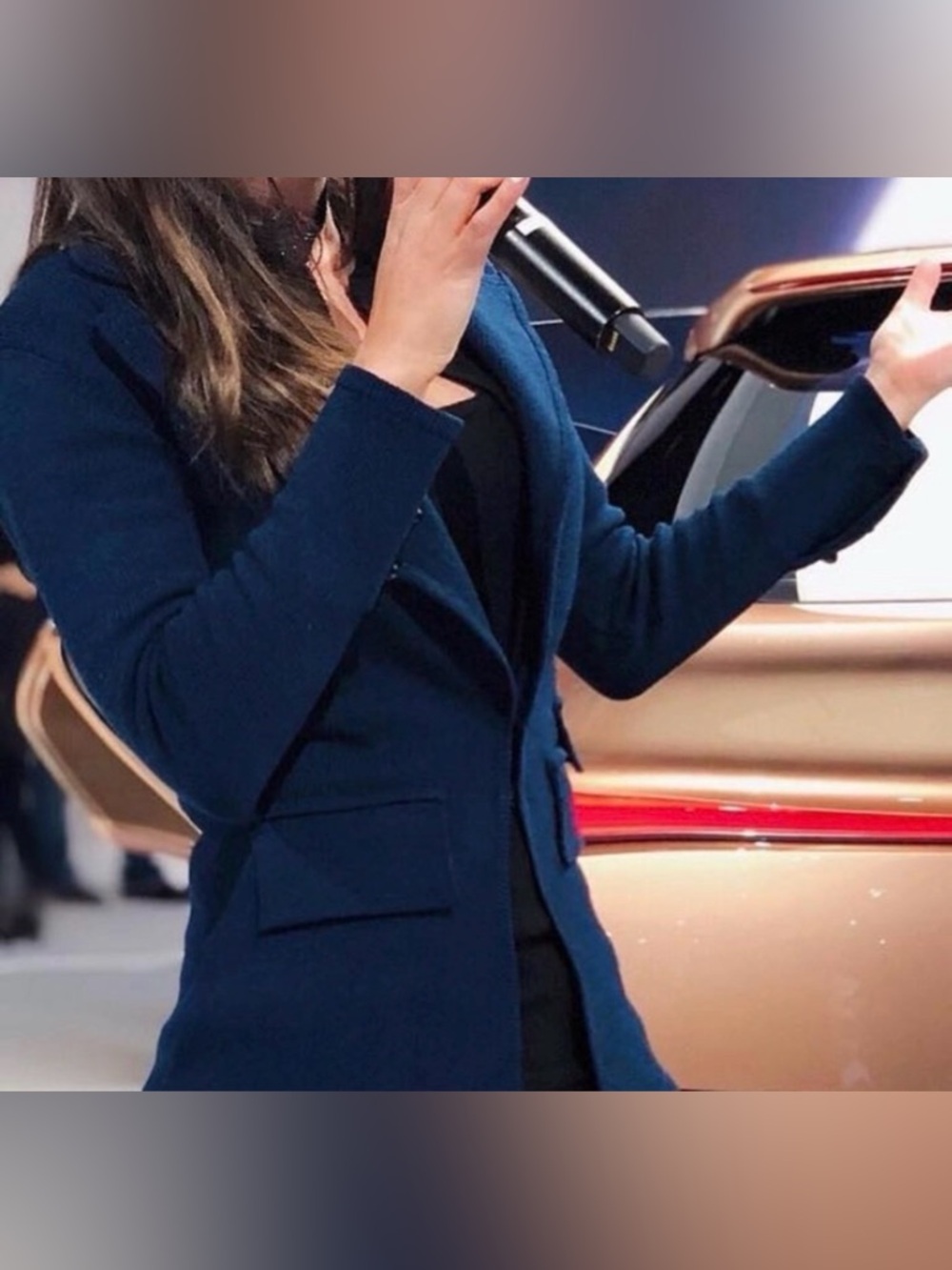 Zang Toi Couture Midnight Blue and Black Wool Blazer